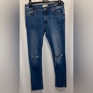 2/49$ Men’s Jack&Jones slim fit Glenn stretchy‎ Jeans with ankle zipper Sz 30/32